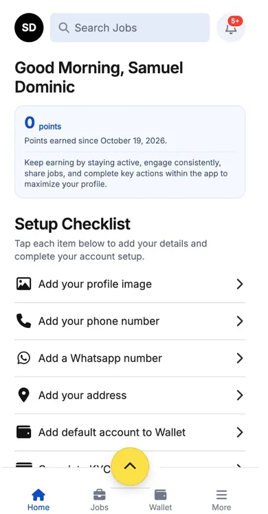 Complete Your Profile: Finish the home setup checklist.